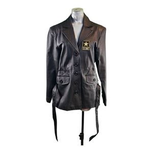 Women’s Leather Jacket by Lucky Leather Co. w/ U.S. Army Embroidery Size Large L